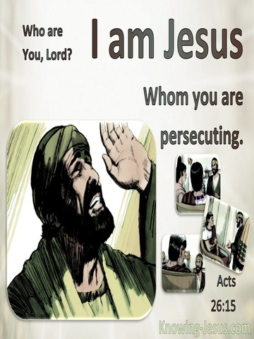 Acts 26:15 Who Are You. Jesus Whom You Are Persecuting (brown)